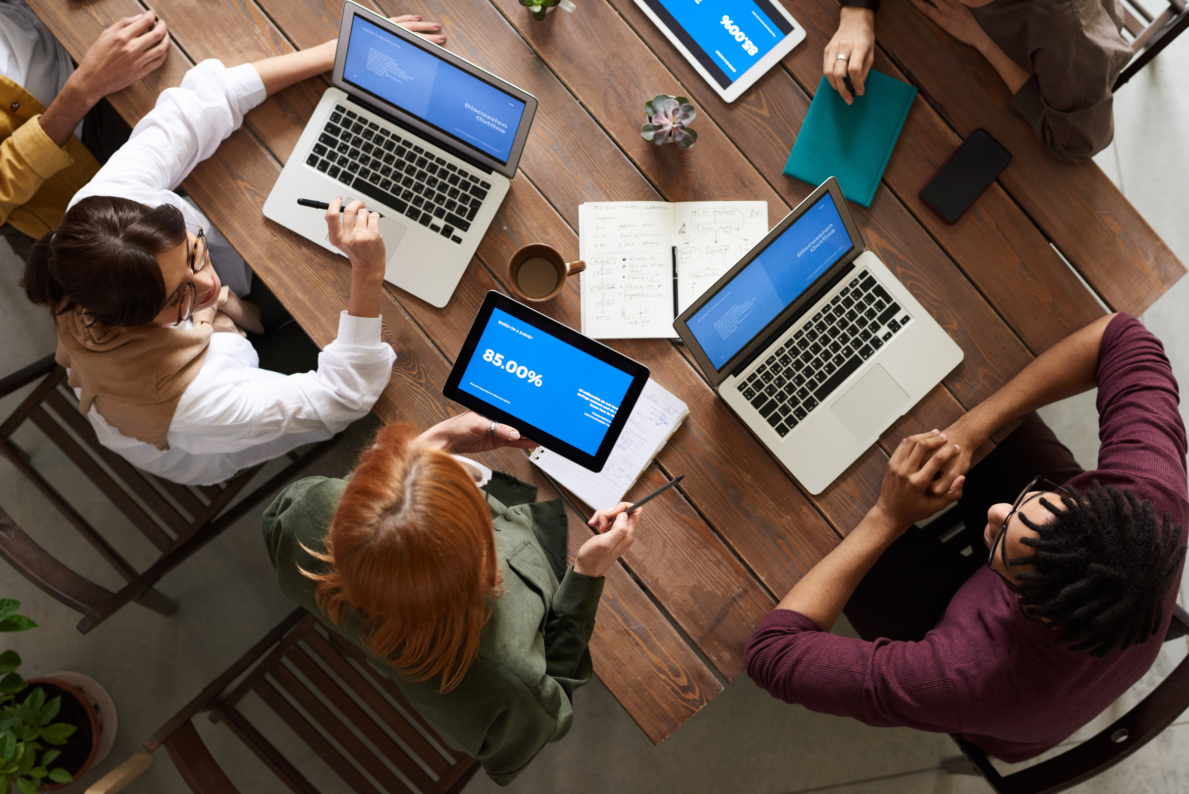 Diverse group of employees in a meeting